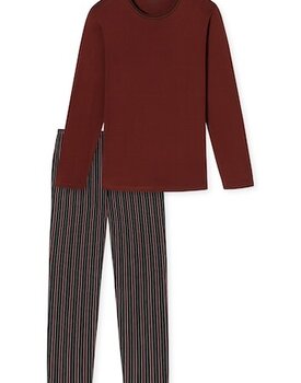 Schiesser Pyjama Long terracotta brown 180273 50/M