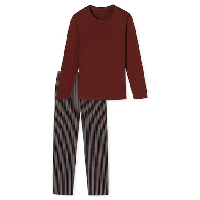 Schiesser Pyjama long terre cuite marron 180273 50/M