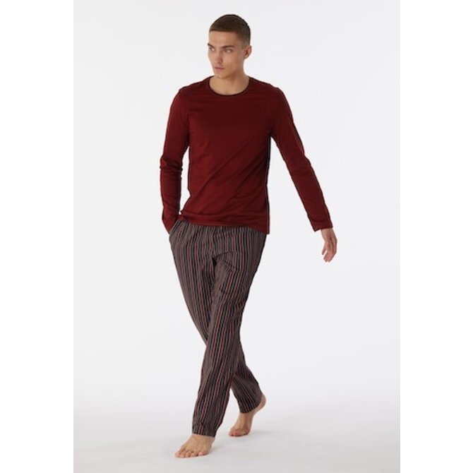 Schiesser Pyjama long terre cuite marron 180273 50/M