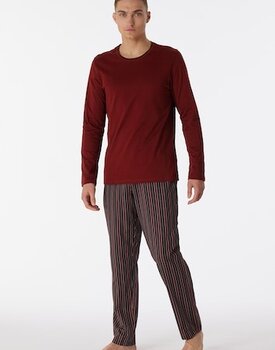 Schiesser Pyjama Long terracotta brown 180273 48/S