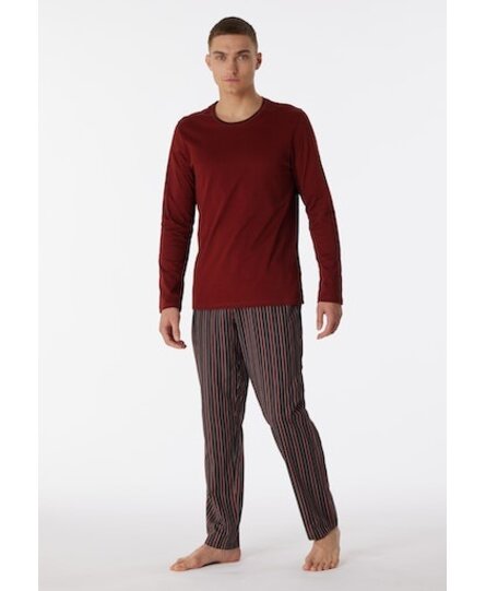 Schiesser Pyjama Long terracotta brown 180273 48/S