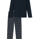 Schiesser Schiesser Pyjama Long nightblue 180271 48/S