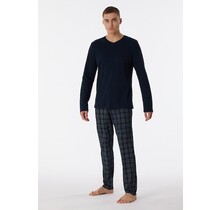 Schiesser Pyjama Long nightblue 180271 48/S