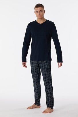 Schiesser Pyjama Long nightblue 180271 48/S