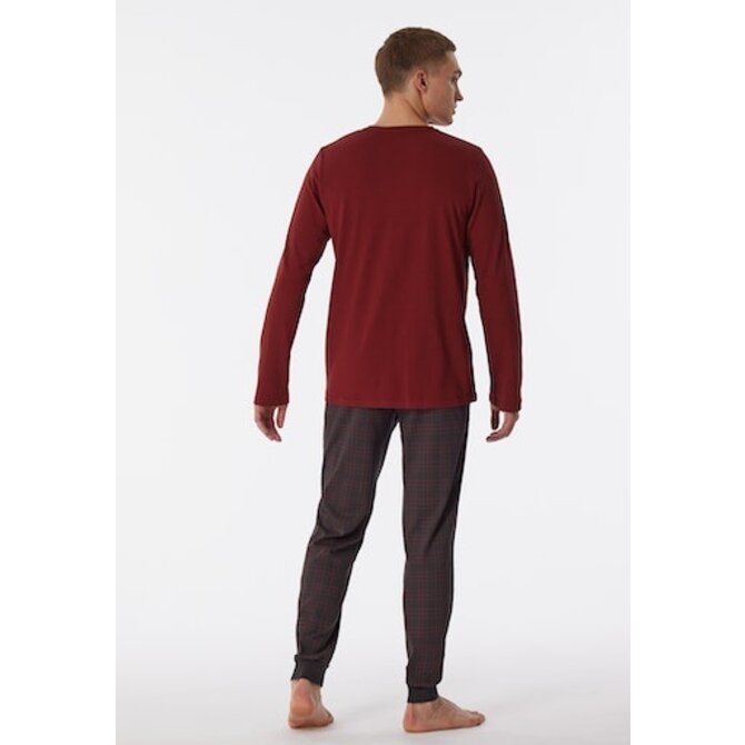 Schiesser Pyjama Long terracotta brown 180269 56/XXL