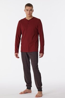 Schiesser Pyjama Long terracotta brown 180269 50/M