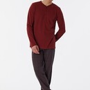 Schiesser Schiesser Pyjama Long terracotta marron 180269 50/M