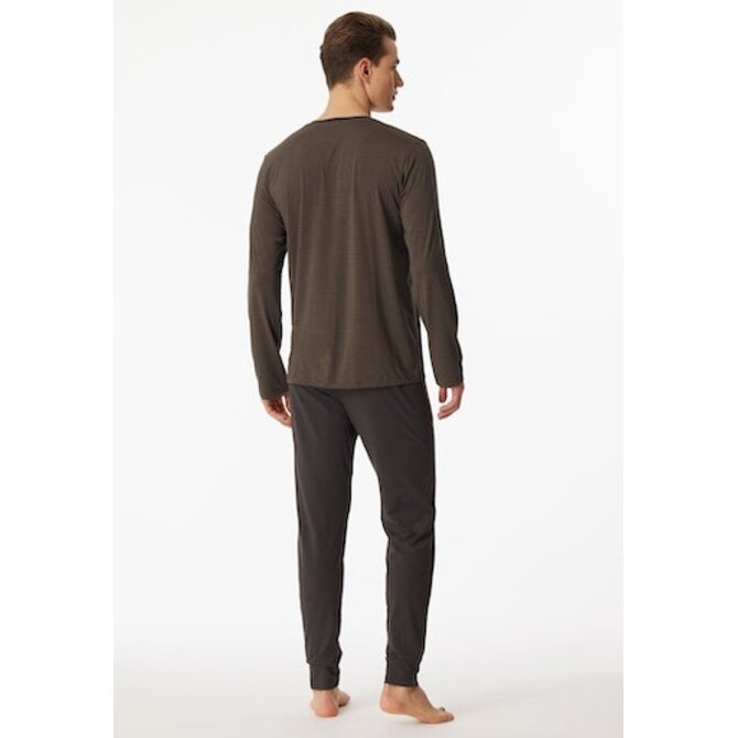 Schiesser Pyjama Long taupe coloré 180267 56/XXL
