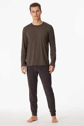 Schiesser Pyjama Long taupe colored 180267 48/S