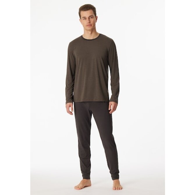 Schiesser Pyjama Long taupe colored 180267 48/S