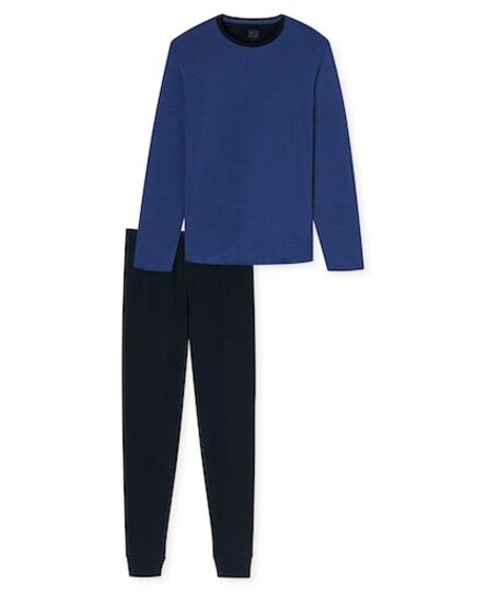 Schiesser Pyjama Long royal blue 180267 48/S