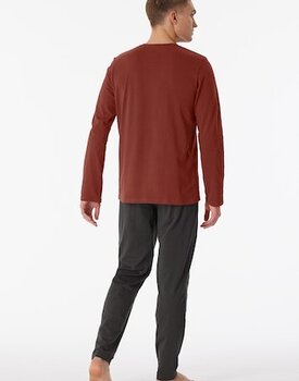 Schiesser Pyjama Long terracotta brown 180259 50/M