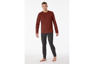 Schiesser Pyjama Long terracotta brown 180259 48/S
