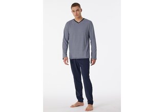 Schiesser Pyjama Long nightblue 180258 48/S
