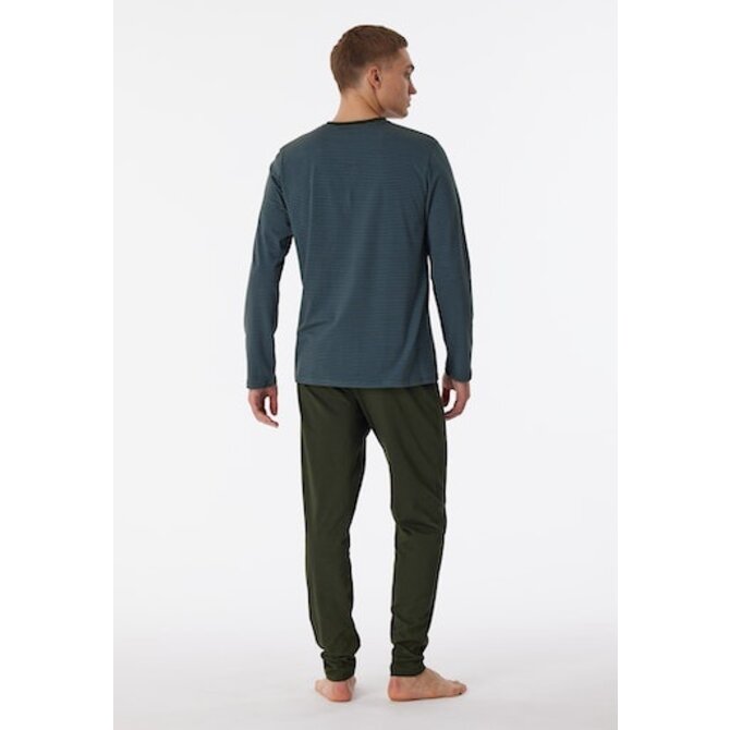Schiesser Pyjama Long petrol 180258 48/S