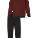 Schiesser Schiesser Pyjama Long terracotta marron 180252 50/M