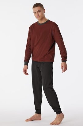 Schiesser Pyjama Long terracotta marron 180252 50/M