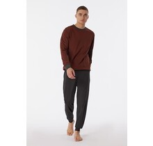 Schiesser Pyjama Long terracotta brown 180252 48/S