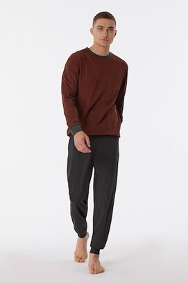 Schiesser Pyjama Long terracotta brown 180252 48/S