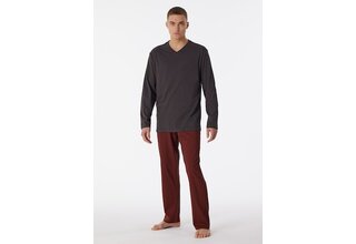 Schiesser Pyjama Long anthracite 180251 56/XXL