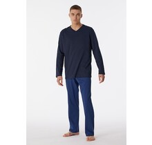 Schiesser Pyjama Long nightblue 180251 50/M