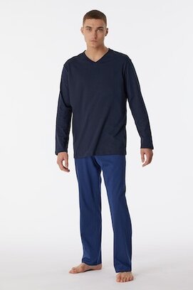 Schiesser Pyjama Long nightblue 180251 50/M