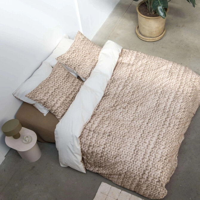 Snurk Twirre Sand Beige Housse de couette 200x200/220 cm Snurk Twirre Sand Beige Housse de couette 200x200/220 cm
