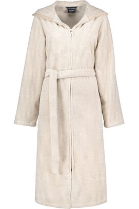 Cawö Badjas met capuchon en rits 6432   natur 44