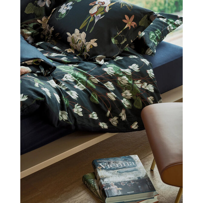 Housse de couette Vandyck Green Fever 2 personnes (200x200/220) encre bleue