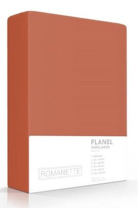 Romanette flanel hoeslaken Rooibos 90x200