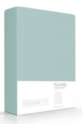 Romanette flanel hoeslaken  Mineral 90x200