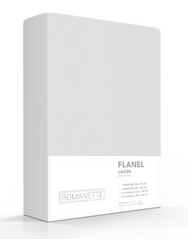 Romanette flanel laken zilver 150x260
