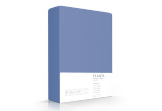 Romanette flanel hoeslaken Jeans 180x200