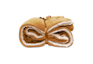 Unique Living Lars coral fleece/suede plaid 150x200cm Latte