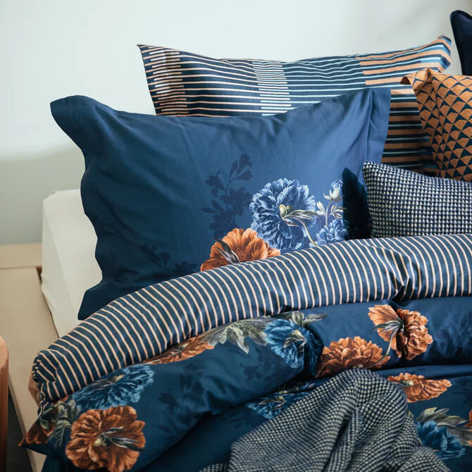 Vandyck Midnight Hour Housse de couette 2 personnes (200x200/220) encre bleue