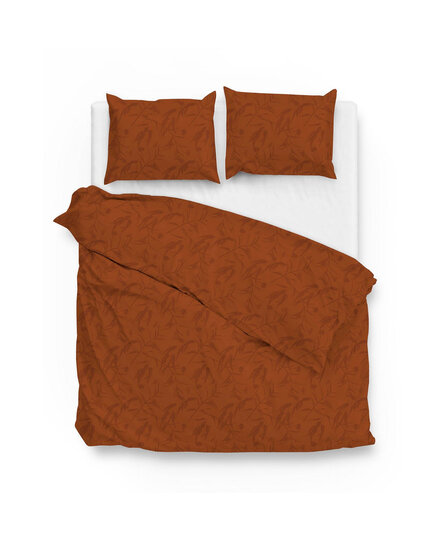 Zo Home Fiori di Satinado Dekbedovertrek 140x200/220 Copper Orange