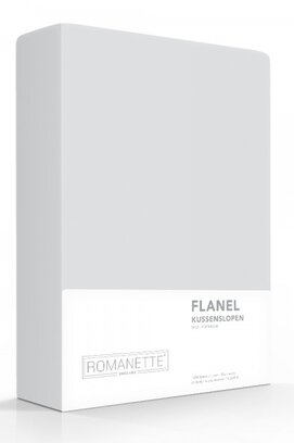 Romanette flanel kussenslopen (2) Zilver 60x70