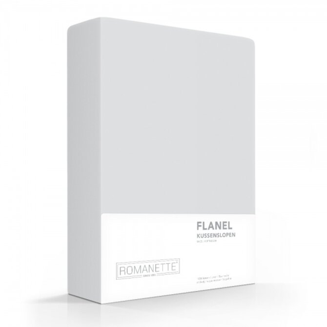 Romanette flanelle taies d'oreiller (2) Argent 60x70
