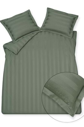 Vandyck Purity 86 Stripe Dekbedovertrek 1-persoons (140x200/220) sage green