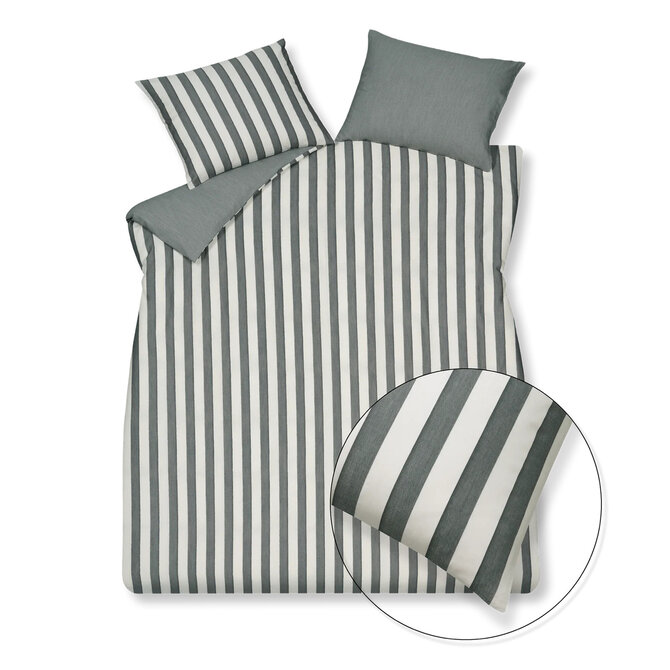 Vandyck Home 97 Housse de couette en coton Tencel 1 personne (140x200/220) noir délavé