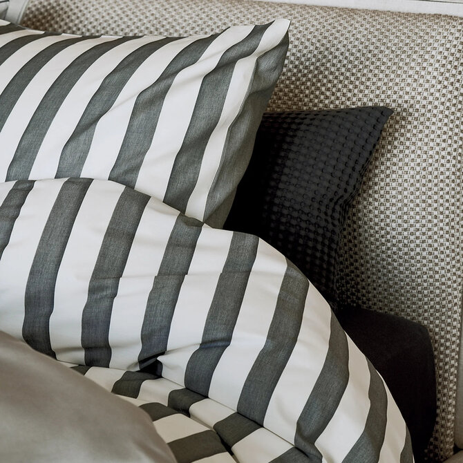 Vandyck Home 97 Housse de couette en coton Tencel 1 personne (140x200/220) noir délavé