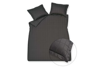 Vandyck Home 78 Check 300Tc Housse de Couette Lits-jumeaux XL (260x240) noir foncé