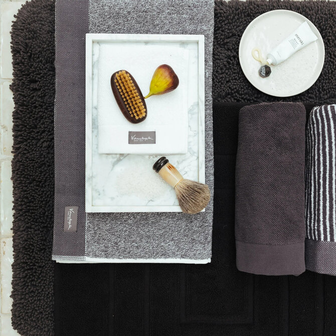 Vandyck Home Mouline Off Black Serviette de Douche 70x140