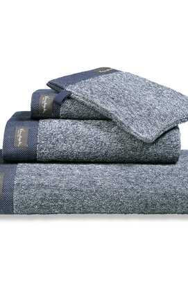 Vandyck Home Mouline Blue Ink Handdoek 60x110