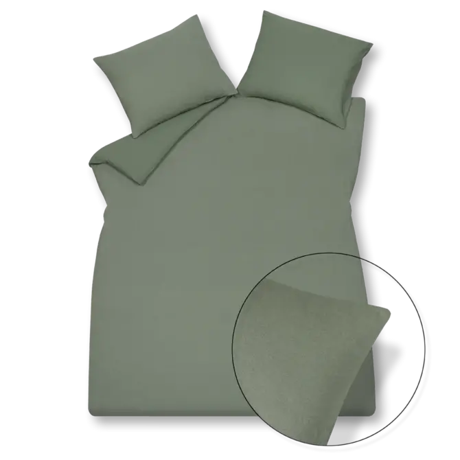 Vandyck Purity 79 Linen 100% Dekbedovertrek Lits-jumeaux XL (260x240) olive