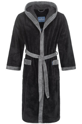 Morgenstern herenbadjas met capuchon Elio 2 zwart Maat XL