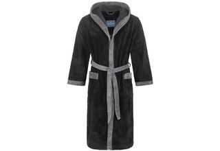 Morgenstern herenbadjas met capuchon Elio 2 zwart Maat XL