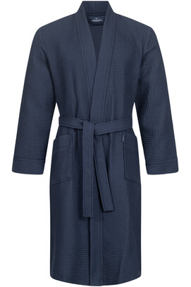 Morgenstern badjas Luca wafelstof Kimono 120cm Navy M