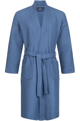 Morgenstern badjas Luca wafelstof Kimono 120cm Jeans blauw S
