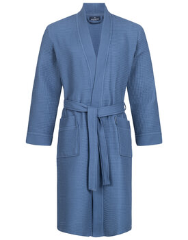 Morgenstern badjas Luca wafelstof Kimono 120cm Jeans blauw S